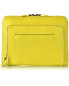 McQ by Alexander McQueen Lime Bubble Leather Zip Clutch - Lyst