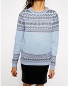 Asos Holidays Sweater In Fairisle Knit With Mohair - Lyst
