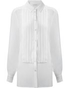 Wunderkind Cream Silk Georgette Bib Blouse - Lyst