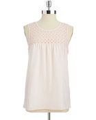 Michael Stars Eyelet Yoke Tank - Lyst