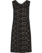 Vera Wang Rosette-Embellished Lace Dress - Lyst