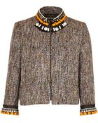 River Island Orange Boucle Embellished Jacket - Lyst