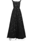 Oscar de la Renta Sequined Offtheshoulder Tulle Gown - Lyst