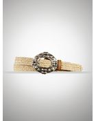 Ralph Lauren Raffia Concho-Buckle Belt - Lyst