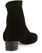 Charlotte Olympia Winnie Stud-Heel Suede Ankle Boot - Lyst