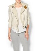 Twelfth Street Cynthia Vincent Shearling Lined Moto Jacket - Lyst