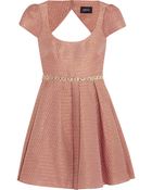 Notte By Marchesa Embellished Metallic Jacquard Mini Dress - Lyst
