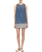 Sea Embroidered Tank Top - Lyst