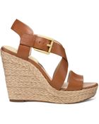 Michael Kors Giovanna Leather Espadrille Wedge Sandal - Lyst