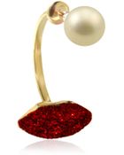 Delfina Delettrez Glittered Lips & Pearl Mono Earring - Lyst