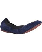 Tory Burch Suede Carolina Ballerina - Lyst