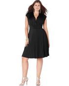 Soprano Plus Size Capsleeve Pleated Empire Dress - Lyst