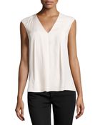 Halston Heritage Sleeveless V-Neck Draped Top - Lyst