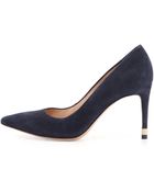 Tory Burch Greenwich Suede Pump - Lyst
