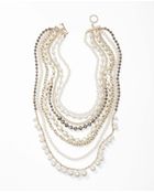 Ann Taylor Pearlized Crystal Statement Necklace - Lyst