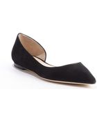 Jimmy Choo Black Suede Pointed Toe 'Walton' Flats - Lyst