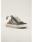Leather Crown Striped Panel Sneakers - Lyst