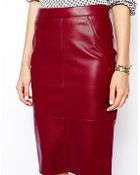 Asos Pencil Skirt In Leather Look - Lyst