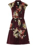 Erdem Hanny Pergamum Garden-Print Silk Dress - Lyst