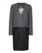 Jaeger Wool Colour Block Coat - Lyst