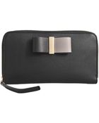 Chloé Leather Bow Zip Wallet - Lyst