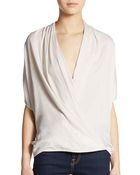 Vince Dolman Wrap Blouse - Lyst