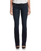 Current/Elliott Distressed Slim Bootcut Jeans - Lyst