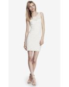 Express Sleeveless Open Back Lace Sheath Dress - Lyst