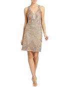 Sue Wong Embroidered Sleeveless Dress - Lyst