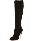 Christian Louboutin Fifi Botta Suede Red Sole Knee Boot - Lyst
