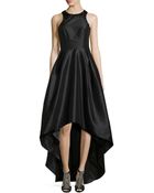 Ml Monique Lhuillier High-Low Gown With Beaded Neckline - Lyst