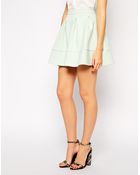 Asos Full Textured Skater Skirt - Lyst