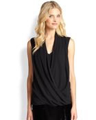 Josie Natori Drapedfront Blouse - Lyst