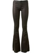 Hudson Black Ev Leather Flare Pants - Lyst