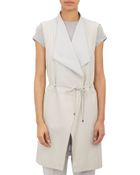 Vince Leather Draped Vest - Lyst
