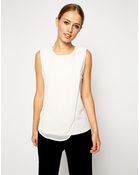 Asos Shell Top With Sheer Drape - Lyst