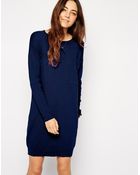 Asos Knitted Dress With Oversized Pocket - Lyst