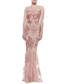David Meister Lace Overlay Mermaid Gown - Lyst