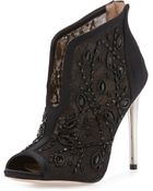 BCBGMAXAZRIA Deedie Lace-Mesh Peep-Toe Ankle Bootie - Lyst