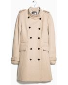 Mango Double-Breasted Wool-Blend Coat - Lyst