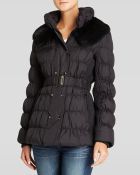 Via Spiga Jacket - Belted With Rabbit Fur Collar - Lyst