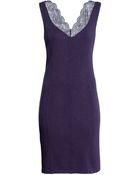 H&M Jersey Dress With Lace - Lyst