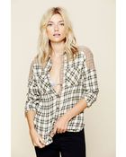 Free People Catch Up With Me Plaid Top - Lyst