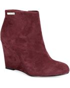 Calvin Klein Cena Suede Wedge Ankle Boots - Lyst