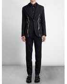 Comme Des Garçons Leopard Print Zip Detail Blazer - Lyst