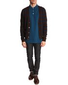 Marc By Marc Jacobs Yukon Brown Striped Cardigan - Lyst