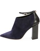 Jimmy Choo Vaunt Suede Anklestrap Bootie Inkblack - Lyst
