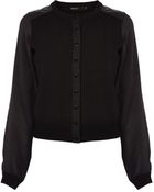 Karen Millen Silk Sleeve Fine Gauge Knit - Lyst