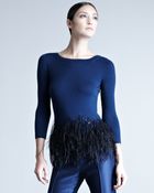 Carolina Herrera Featherpeplum Top - Lyst
