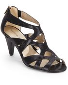 Bandolino Pebbled-Textile Caged Sandals - Lyst